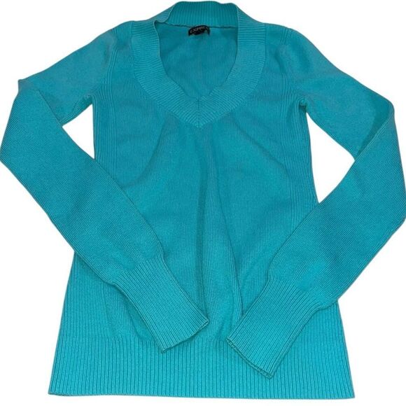 Express Teal V-Neck Sweater‎ - Size Small - Picture 1 of 9